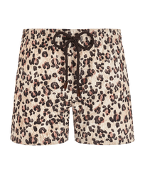 Pantalón corto de baño con estampado Turtles Leopard para mujer Straw vista frontal