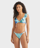 Top bikini donna con ferretto Madrague Thalassa vista frontale indossata