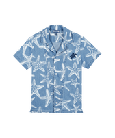 男童 Starfish 印花轻盈牛仔布衬衫 Bleach denim w4 正面图
