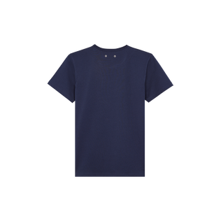 Camiseta de algodón orgánico con estampado Dad and Son para hombre Azul marino vista trasera
