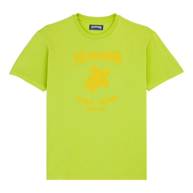 Men Cotton T-shirt Printed Turtle Logo - Portisol - Green - Size XXL - Vilebrequin