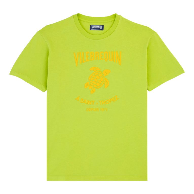 Men Cotton T-shirt Printed Turtle Logo - Tee Shirt - Portisol - Green - Size XXXL - Vilebrequin