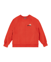 男童 Tropical Surf 有机棉圆领运动衫 Brick 正面图