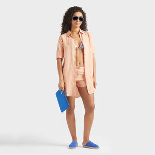 Bermudas de lino para mujer Blush detalles vista 1