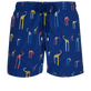 Men Swimwear Embroidered Giaco Elephant - Limited Edition Batik azul vista frontal