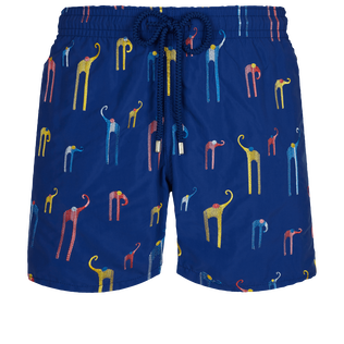 Men Swimwear Embroidered Giaco Elephant - Limited Edition Batik azul vista frontal