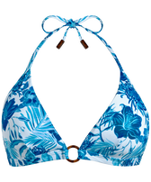 Haut de maillot de bain foulard femme Tahiti Flowers Blanc vue de face