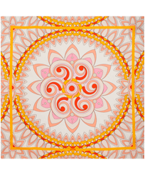 Quadratisches Mandala Seidentuch Camellia Vorderansicht
