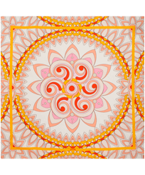 Foulard quadrato in seta Mandala Camellia vista frontale