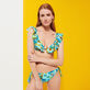 Women Halter Bikini Top Butterflies Lagoon front worn view