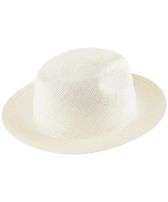 Cappello unisex in paglia naturale tinta unita Panama Sabbia vista frontale