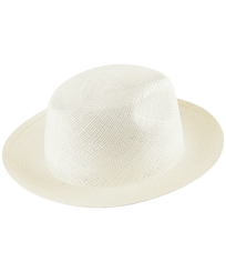 Others Solid - Unisex Natural Straw Panama Hat Solid, Sand front view