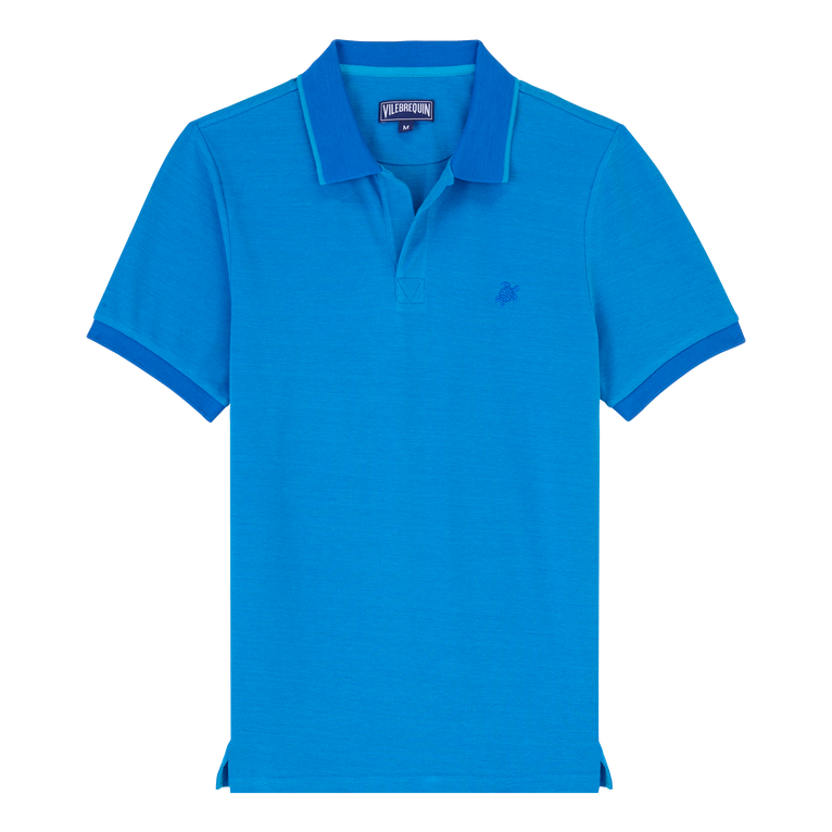 Polo En Coton Organique Changeant Homme Uni - Palatin - Bleu