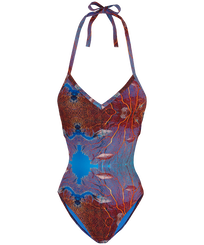 Women One-Piece Swimsuit Red Gorgonians - Vilebrequin x 1Ocean Multicolor front view