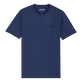 Men Organic Cotton T-Shirt Solid Navy front view