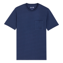 Men Organic Cotton T-shirt Solid Navy front view