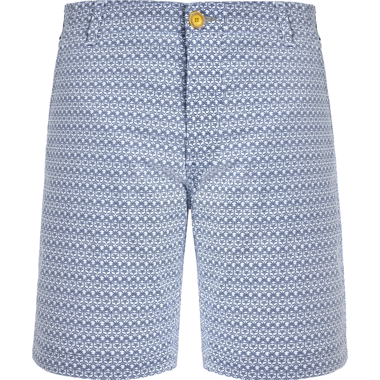 Bermuda Uomo In Cotone Micro Starlette - Bermuda - Ponche - Bianco