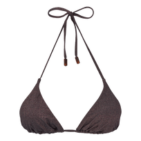 Top de bikini de triángulo con estampado Changeant Shiny para mujer Burgundy vista frontal