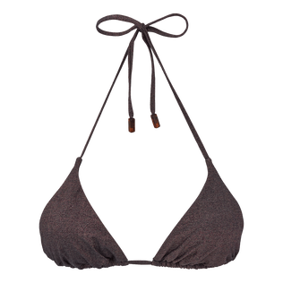 Top de bikini de triángulo con estampado Changeant Shiny para mujer Burgundy vista frontal