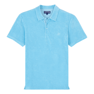 Polo en tejido terry de color liso para hombre Santorini vista frontal