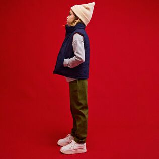 Boys Chino Pants Solid Khaki front worn view
