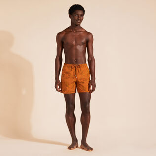 Men Swim Shorts Embroidered Lobsters - Limited Edition Caramel 正面穿戴视图