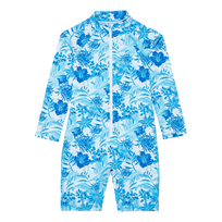 Rash guard intera bambini Tahiti Flowers Bianco vista frontale
