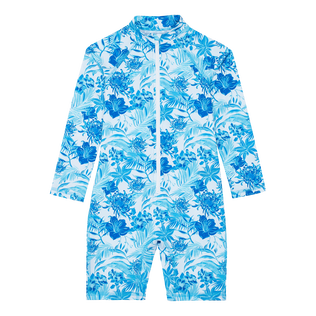 Rash guard intera bambini Tahiti Flowers Bianco vista frontale