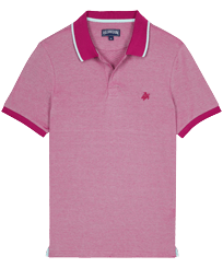 Men Cotton Changing Color Pique Polo Shirt Crimson purple 正面图