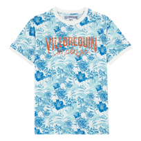 Tahiti Flowers T-Shirt aus Baumwolle für Herren Weiss Vorderansicht