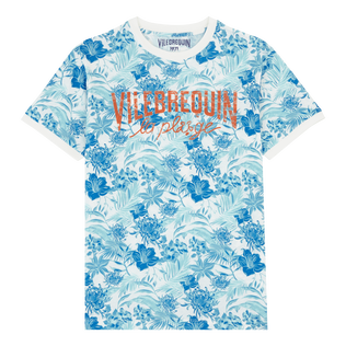 Tahiti Flowers T-Shirt aus Baumwolle für Herren Weiss Vorderansicht
