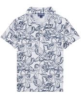 Polo de algodón con estampado Octopussy para niño Blanco vista frontal