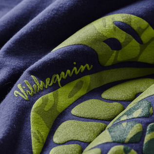 Camiseta de algodón con estampado Ronde des Tortues Camo para niño Azul marino detalles vista 1