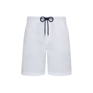 Bermudas de chándal para hombre en tejido de gabardina Blanco vista frontal