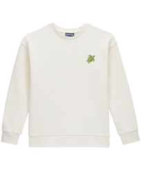 Sweatshirt mit Rundhalsausschnitt und Stickerei für Jungen Off white Vorderansicht
