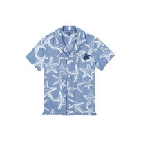 男童 Starfish 印花轻盈牛仔布衬衫 Bleach denim w4 正面图