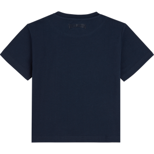 Boys Cotton T-Shirt Embroidered The year of the Dragon Navy 后视图