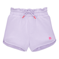 Pantalones cortos de algodón de color liso para niña Lila vista frontal