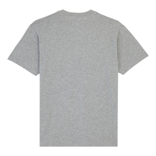 Blue Sailing Boat Baumwoll-T-Shirt für Herren Graumeliert Rückansicht