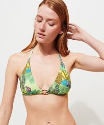 Women Halter Bikini Top Jungle Rousseau Ginger front worn view