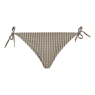 Pocket Checks Bikinihöschen zum Binden für Damen Bronze Vorderansicht
