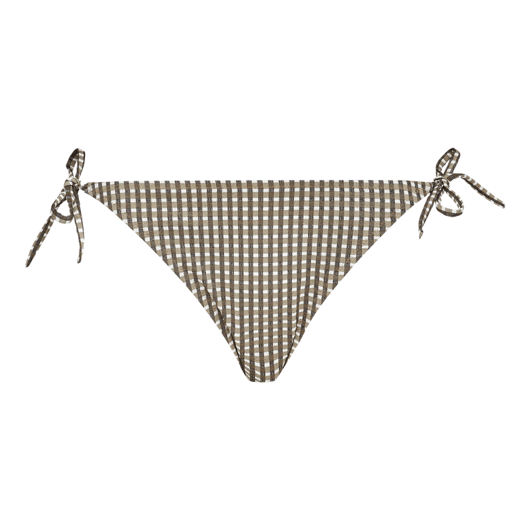 Slip Bikini Mini Donna Con Laccetti E Taschino Checks - Costume Da Bagno - Fou - Verde