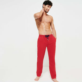 Pantalón de chándal con estampado Micro Dot Garbadine para hombre Rojo vista frontal desgastada