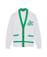 Turtle Jacquard Bicolor Cardigan aus Baumwolle für Herren Laser Vorderansicht
