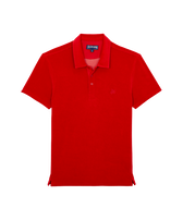 Men Terry Polo Shirt Solid Lipstick front view