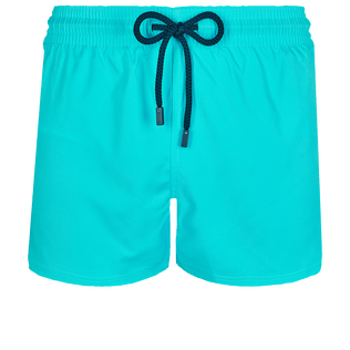 Men Swim Trunks Solid Azure front view