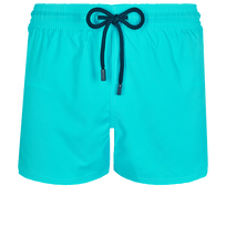 Men Swimwear Short and Fitted Stretch Solid Azure front view