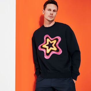 Sweatshirt en coton homme Stars Gift Bleu marine vue portée de face