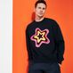 Sweatshirt en coton homme Stars Gift Bleu marine vue portée de face