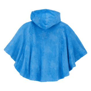 Baby Terry Cotton Poncho Ocean back view